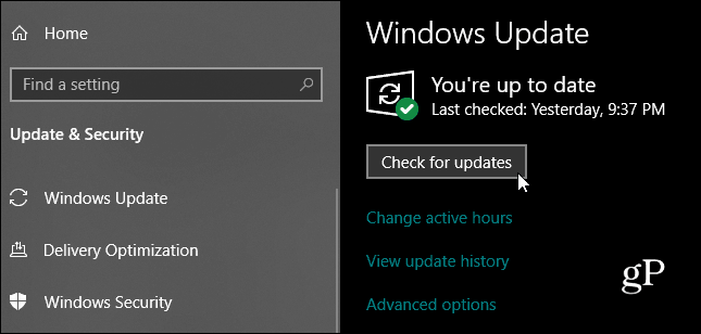 Windows 10 Vérifier les mises à jour
