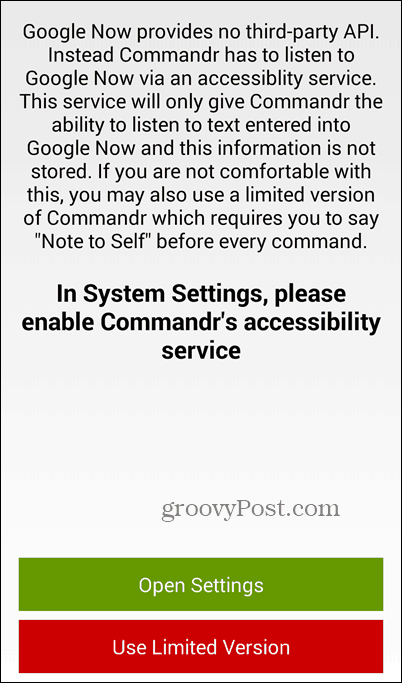 Utilisez Google Now et Commandr pour activer ou désactiver les fonctionnalités