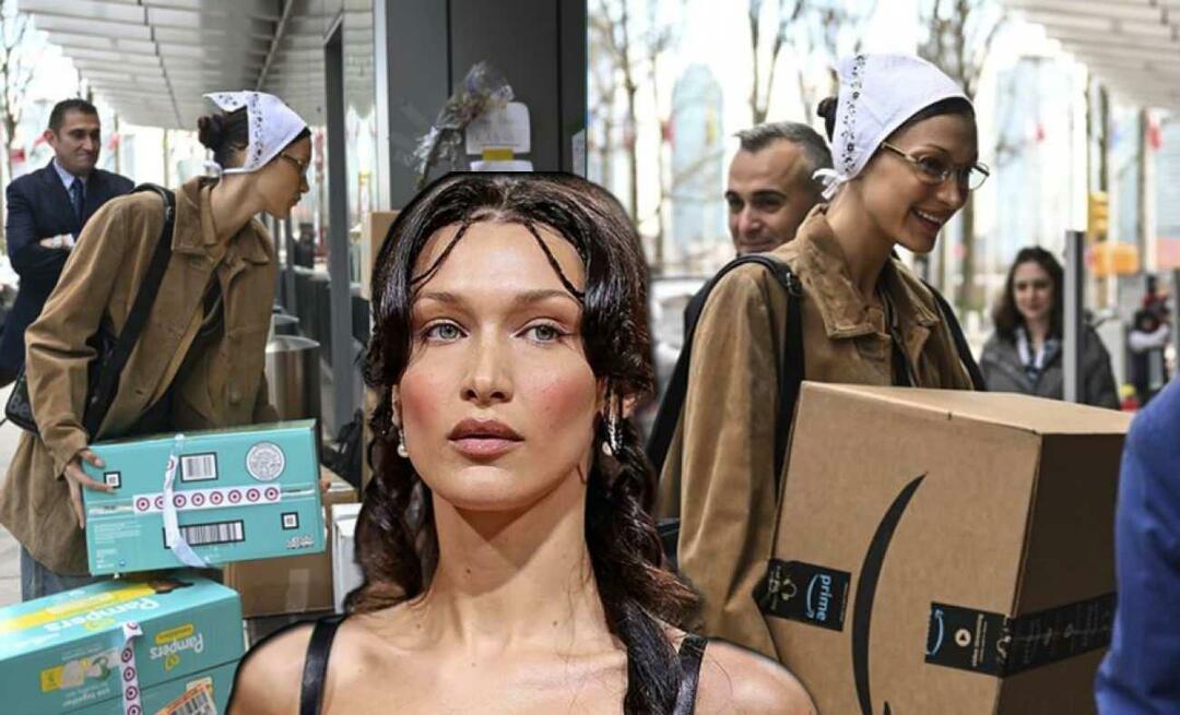 Mouvement apprécié de la célèbre mannequin Bella Hadid! Aidez Turkevi avec des boîtes à la main