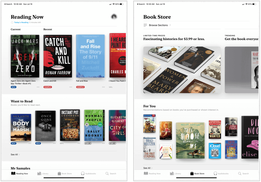 Apple Books sur iPad