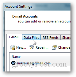 comment créer un fichier pst pour Outlook 2013 - cliquez sur le fichier de données