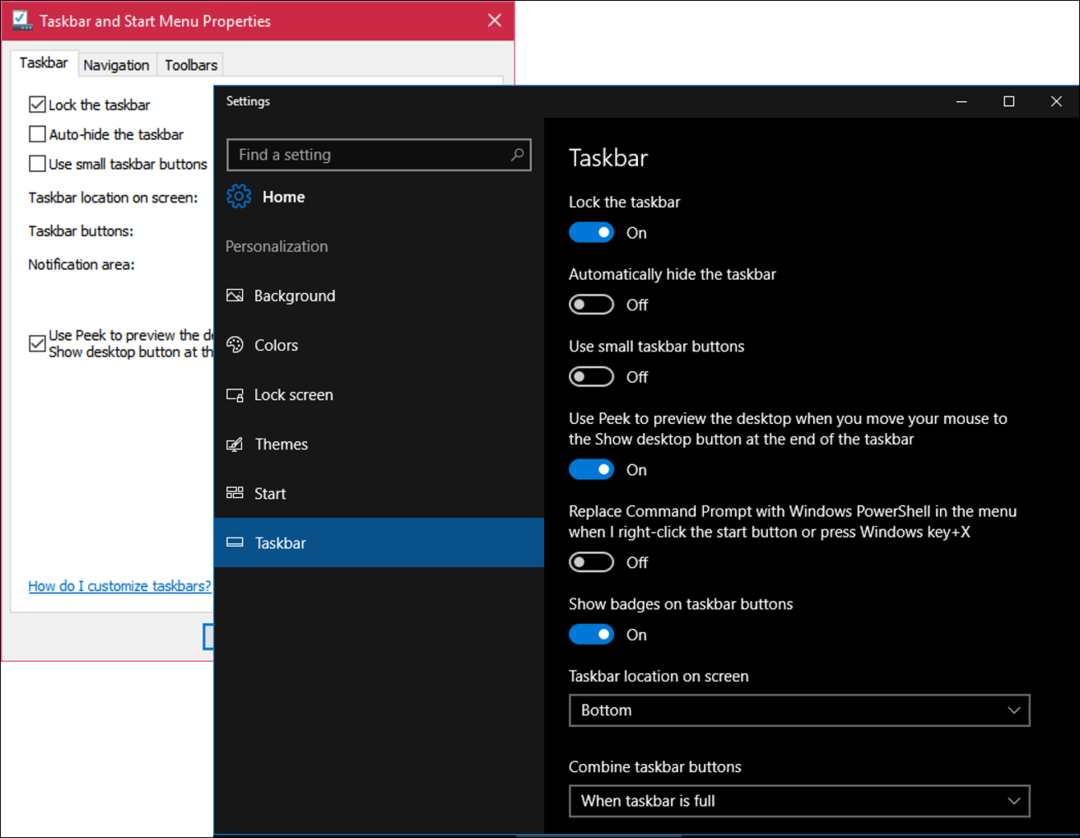 Personnaliser les paramètres de la barre des tâches sur Windows 10