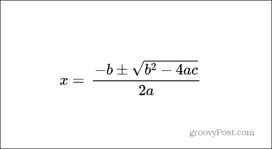 Équation insérée dans Google Slides
