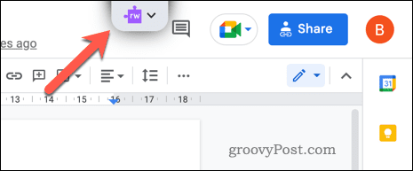 Appuyez sur l'icône Lire et écrire dans Google Docs
