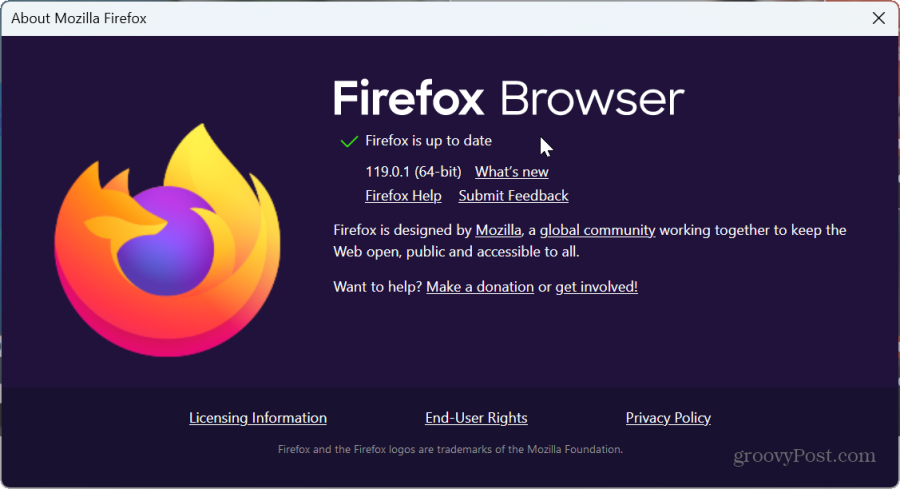 à propos du navigateur Mozilla Firefox