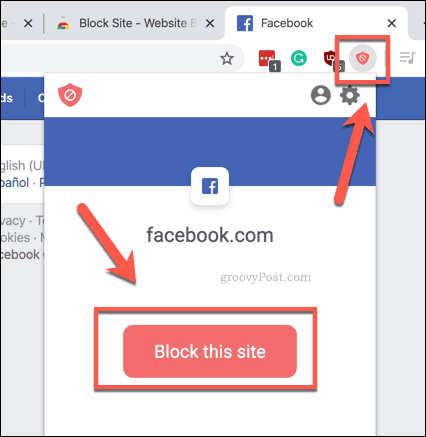 Blocage rapide d'un site à l'aide de BlockSite dans Chrome