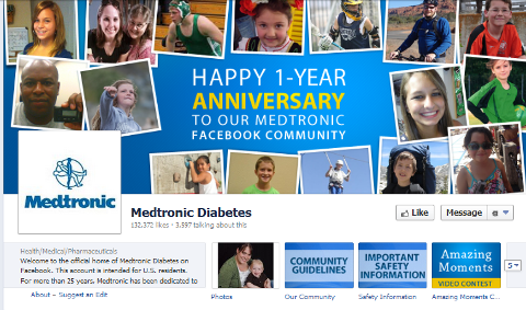 Page Facebook de medtronic