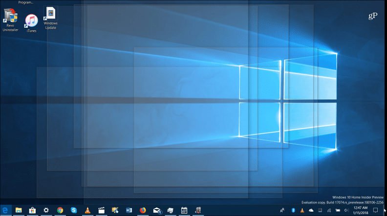 Fonction de visualisation du bureau Windows 10