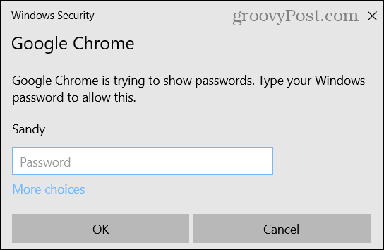 Entrez votre mot de passe Windows