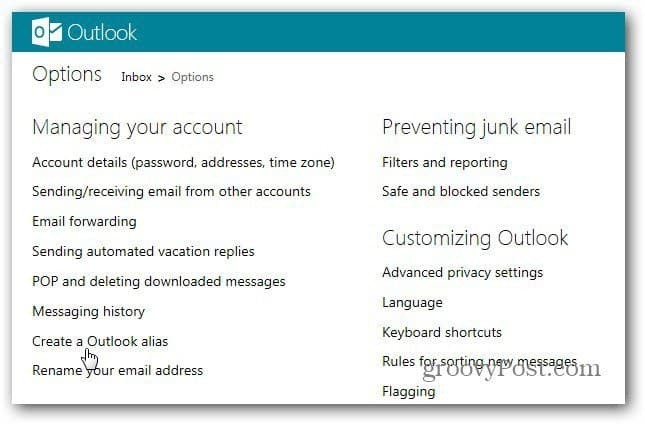 Comment utiliser les alias Outlook.com