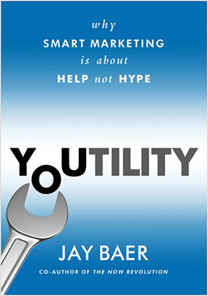Ceci est une capture d'écran de la couverture du livre Youtility de Jay Baer.