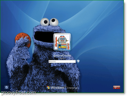 Windows 7 avec mon arrière-plan préféré de Monster Street Cookie Monster