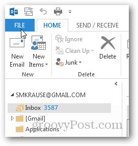 comment créer un fichier pst pour Outlook 2013 - cliquez sur le fichier