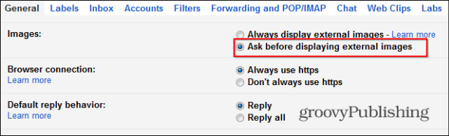 Comment désactiver le chargement automatique d'images Gmail