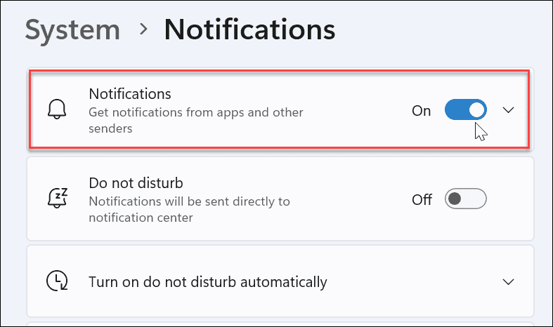 Bloquer les notifications sur Windows 11