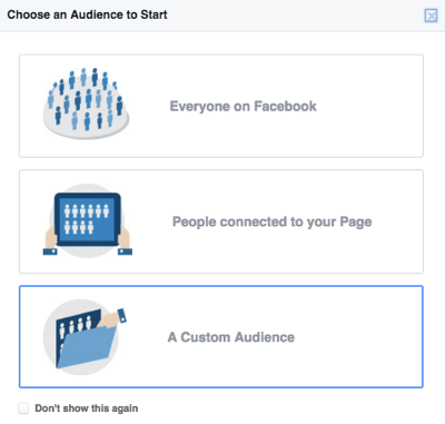 choisir une audience personnalisée facebook