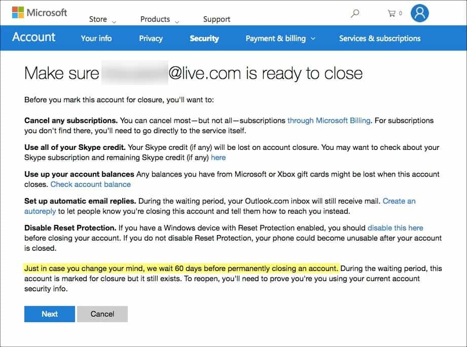 Comment supprimer définitivement votre compte Hotmail, Windows Live et Outlook
