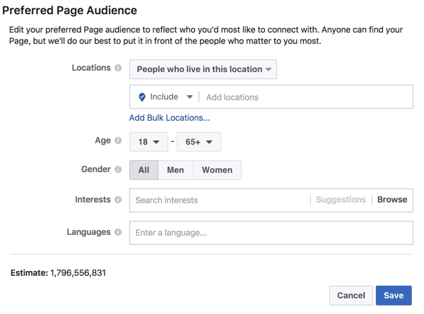 Définissez une audience préférée pour aider Facebook à comprendre qui vous souhaitez atteindre avec vos publications.