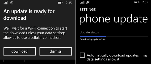 mise à jour de Windows Phone 8-1 Update
