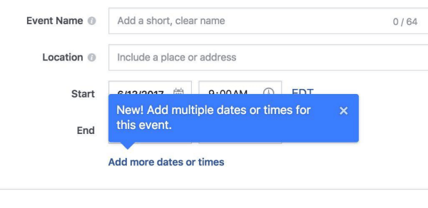 Facebook permet désormais aux organisateurs d'ajouter plusieurs heures et dates aux événements Facebook.