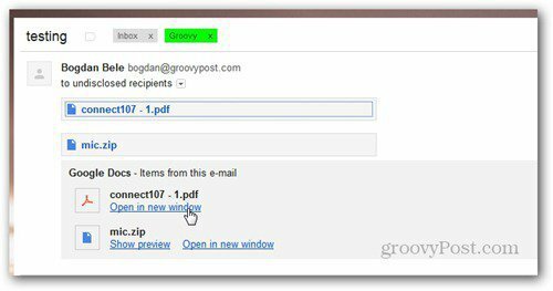 envoyer à l'aide de Google Drive e-mail reçu