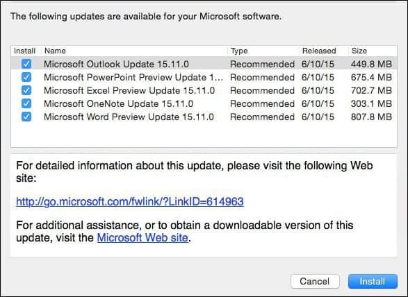 Aperçu de Microsoft Office 2016 pour Mac