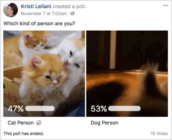 Résultats du sondage Facebook GIF