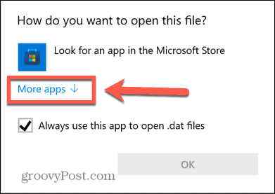 Windows plus d'applications