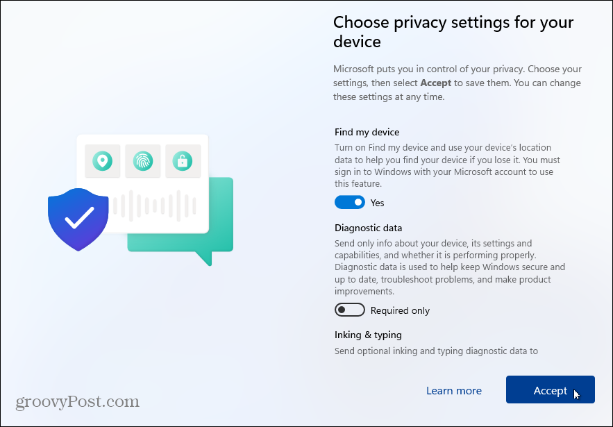 Paramètres de confidentialité Windows 11