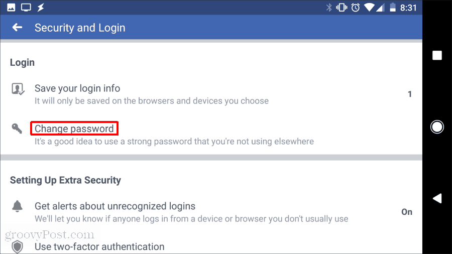 facebook changer le mot de passe