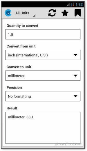 Comment convertir n'importe quelle unité de mesure sur Android