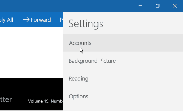 Comptes d'application de messagerie Windows 10