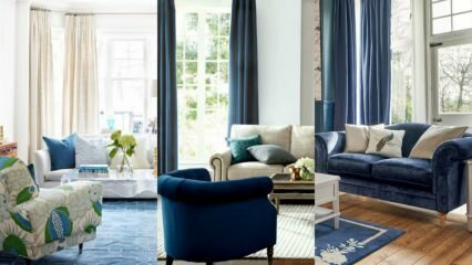 Comment réaliser des décors de canapé bleu marine et bleu?