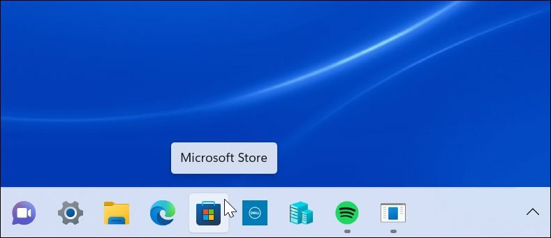 Barre des tâches du Microsoft Store