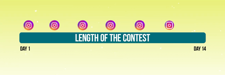 graphique illustrant la chronologie des publications promotionnelles pour le concours Instagram