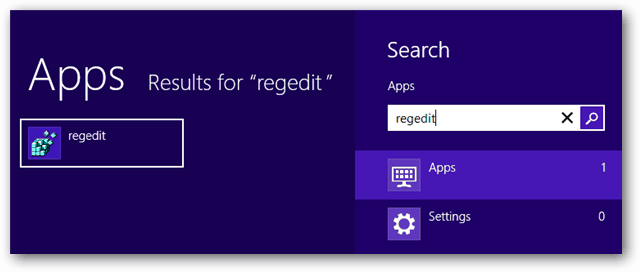 applications Windows 8 regedit