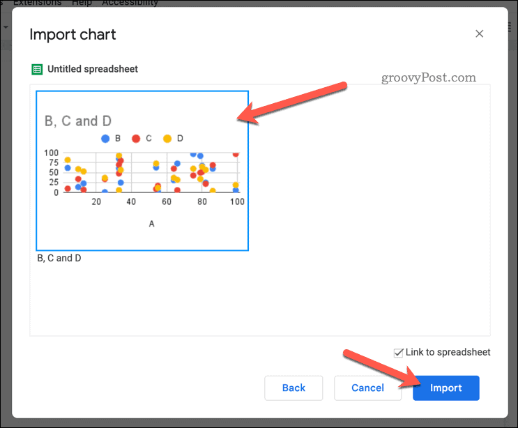 Importer un graphique dans Google Docs