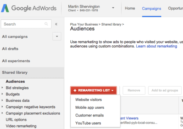 compte google adwords