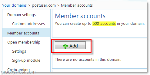 ajouter des comptes de membre à votre messagerie Windows Live Domain