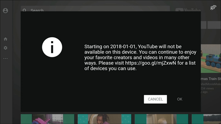 YouTube n'est plus disponible Fire TV