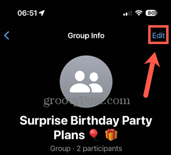 groupe WhatsApp modifier