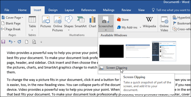 Comment prendre une capture d'écran dans Office et l'insérer dans un document