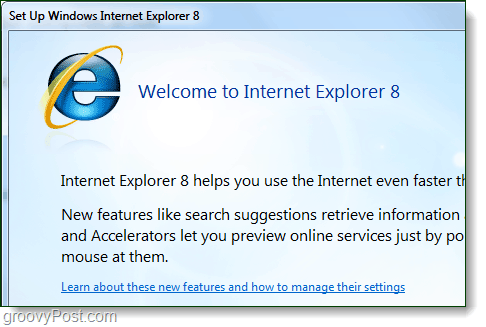 bienvenue dans internet explorer 8