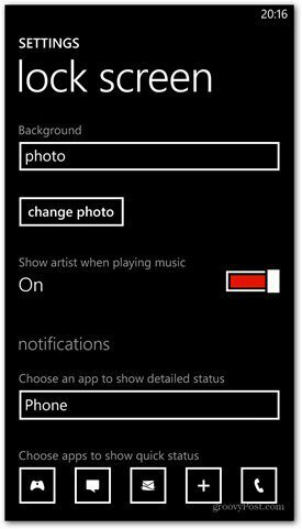 Windows Phone 8 personnaliser les options de l'écran de verrouillage