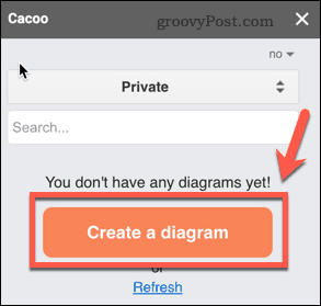 Création d'un nouveau diagramme Cacoo dans Google Docs