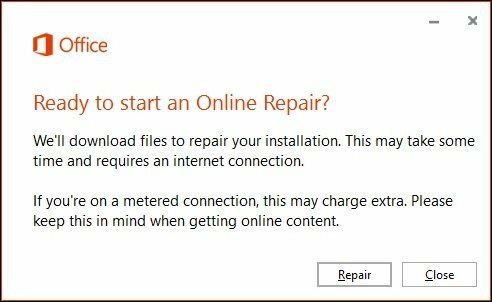 Réparation d'Office 365 5