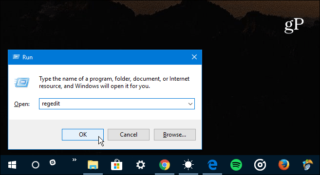 1 Exécutez Regedit Windows 10