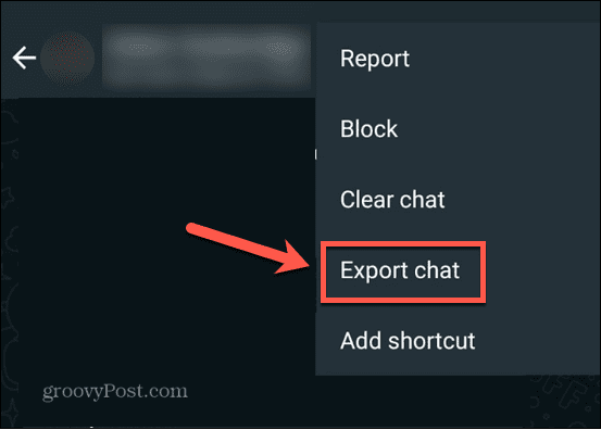 chat d'exportation WhatsApp