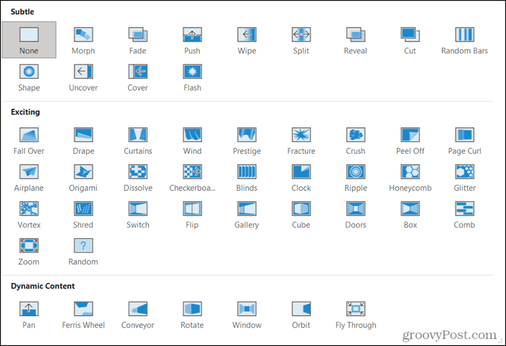 Transitions de diapositives dans PowerPoint