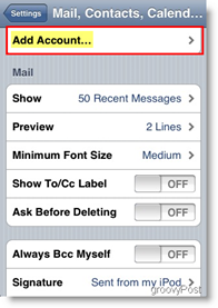 Apple iPhone et iPod Touch Ajouter un compte de messagerie